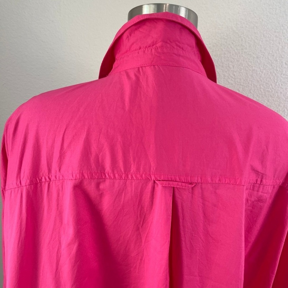 Old Navy Womens XL Boyfriend Shirt Pink Cotton Poplin Button Up Oversized Top - Picture 8 of 8